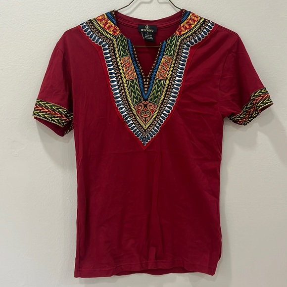 Diyanu Men’s small African print short sleeved shirt - Picture 1 of 5